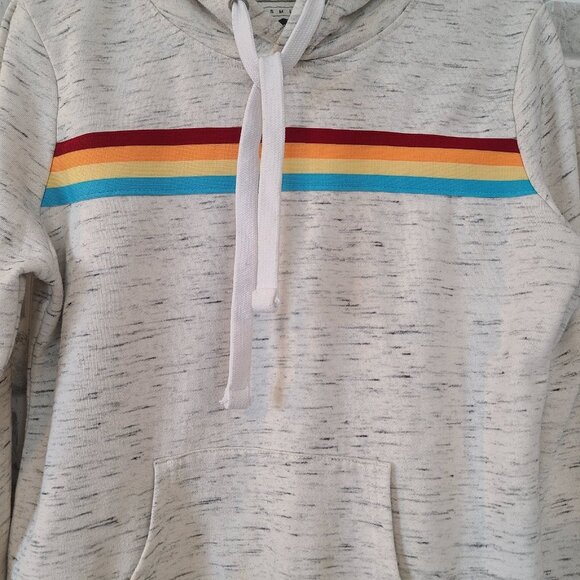 Reflex Gray Hoodie Sweatshirt Multicolor Stripe Love Graphic XL - Picture 3 of 7